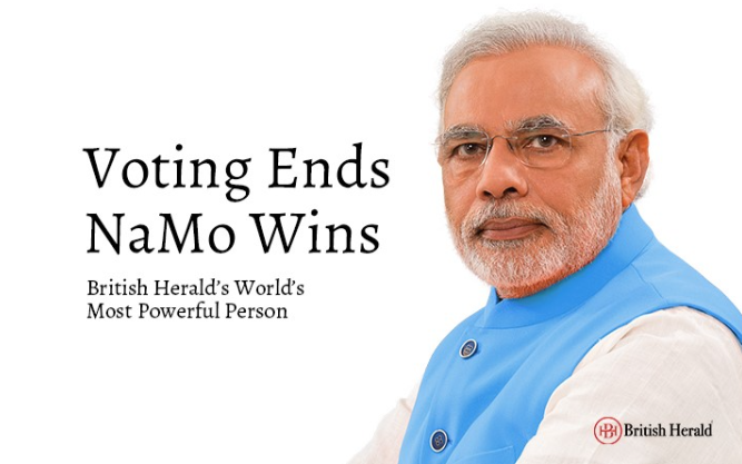 British Herald clipping: Narendra Modi Wins Reader's Poll for World's Most Powerful Person 2019